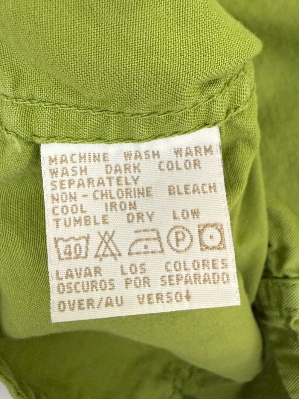 Liz Claiborne Lizwear Cotton Jacket Women’s L Lime Green Utility Zip Front Y2K - Picture 10 of 14